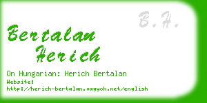 bertalan herich business card